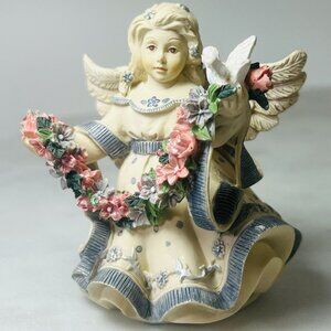 Vtg 2001 Sarahs Angels "Cheryl" Figurine Dove Floral Design GrannyCore BabyCore